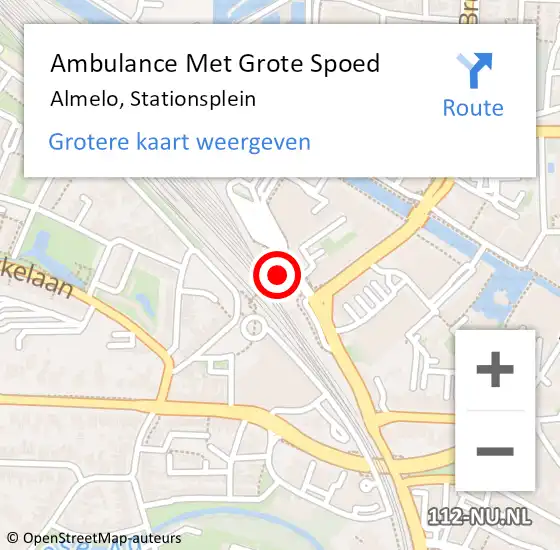 Locatie op kaart van de 112 melding: Ambulance Met Grote Spoed Naar Almelo, Stationsplein op 8 februari 2022 13:16