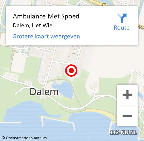 Locatie op kaart van de 112 melding: Ambulance Met Spoed Naar Dalem, Het Wiel op 8 februari 2022 13:46