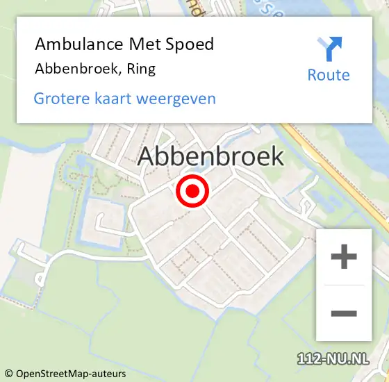 Locatie op kaart van de 112 melding: Ambulance Met Spoed Naar Abbenbroek, Ring op 8 februari 2022 13:57