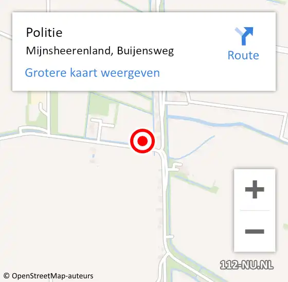 Locatie op kaart van de 112 melding: Politie Mijnsheerenland, Buijensweg op 8 februari 2022 15:22