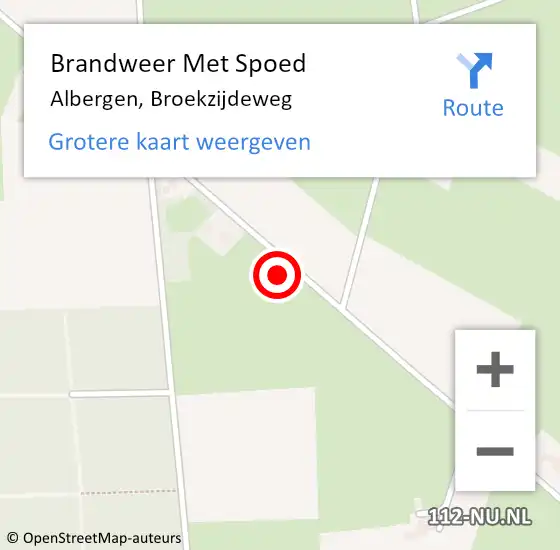 Locatie op kaart van de 112 melding: Brandweer Met Spoed Naar Albergen, Broekzijdeweg op 8 februari 2022 15:48