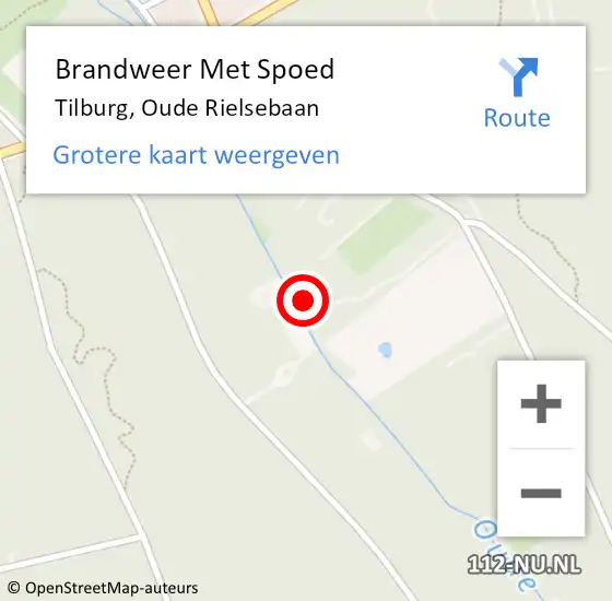 Locatie op kaart van de 112 melding: Brandweer Met Spoed Naar Tilburg, Oude Rielsebaan op 8 februari 2022 17:28