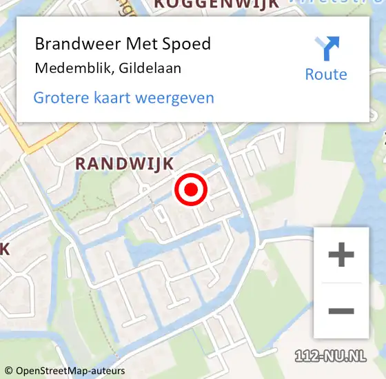 Locatie op kaart van de 112 melding: Brandweer Met Spoed Naar Medemblik, Gildelaan op 8 februari 2022 17:31