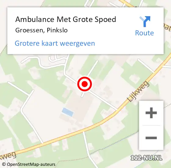 Locatie op kaart van de 112 melding: Ambulance Met Grote Spoed Naar Groessen, Pinkslo op 8 februari 2022 17:36