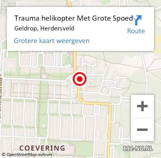 Locatie op kaart van de 112 melding: Trauma helikopter Met Grote Spoed Naar Geldrop, Herdersveld op 8 februari 2022 18:24