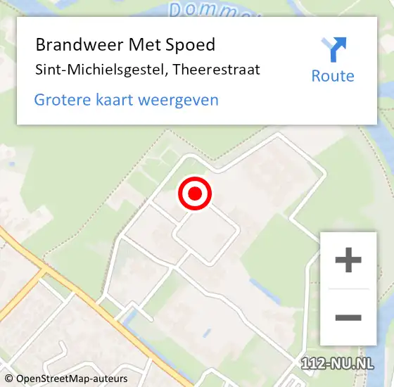 Locatie op kaart van de 112 melding: Brandweer Met Spoed Naar Sint-Michielsgestel, Theerestraat op 8 februari 2022 18:32