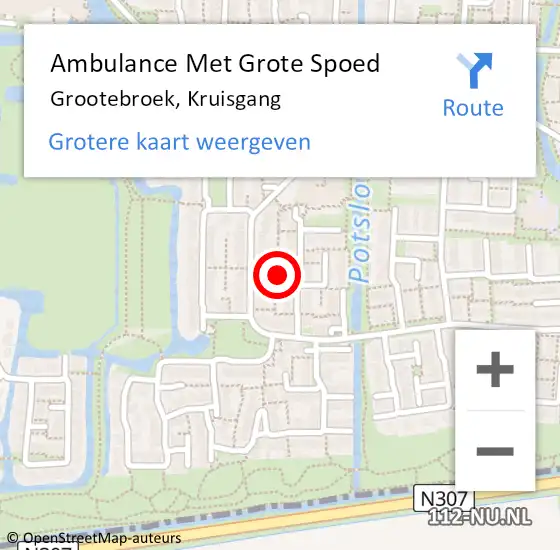 Locatie op kaart van de 112 melding: Ambulance Met Grote Spoed Naar Grootebroek, Kruisgang op 8 februari 2022 18:32