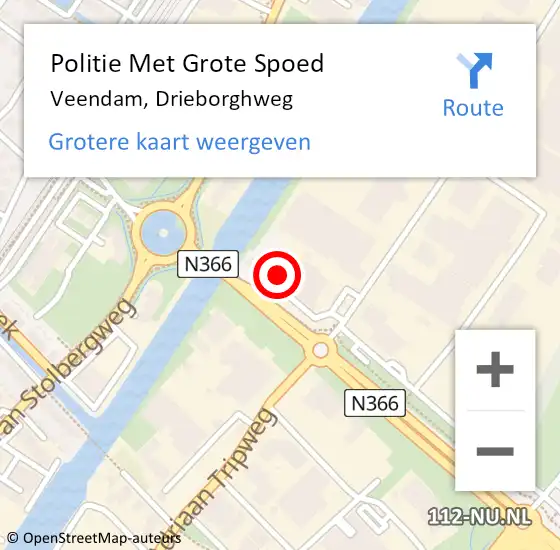 Locatie op kaart van de 112 melding: Politie Met Grote Spoed Naar Veendam, Drieborghweg op 8 februari 2022 18:35