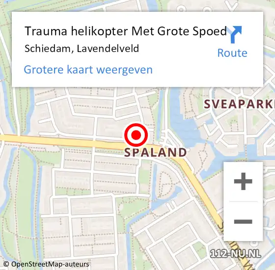 Locatie op kaart van de 112 melding: Trauma helikopter Met Grote Spoed Naar Schiedam, Lavendelveld op 8 februari 2022 19:05