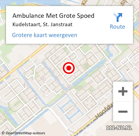 Locatie op kaart van de 112 melding: Ambulance Met Grote Spoed Naar Kudelstaart, St. Janstraat op 8 februari 2022 19:28