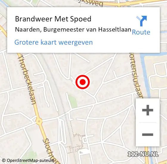 Locatie op kaart van de 112 melding: Brandweer Met Spoed Naar Naarden, Burgemeester van Hasseltlaan op 8 februari 2022 20:00