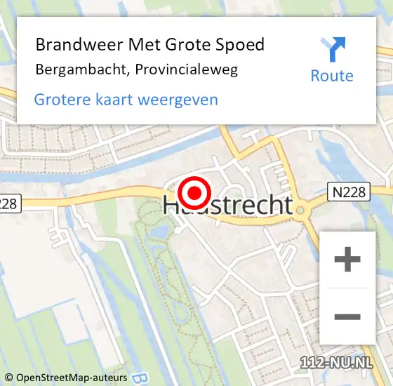 Locatie op kaart van de 112 melding: Brandweer Met Grote Spoed Naar Bergambacht, Provincialeweg op 8 februari 2022 20:26