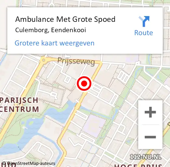 Locatie op kaart van de 112 melding: Ambulance Met Grote Spoed Naar Culemborg, Eendenkooi op 8 februari 2022 20:46