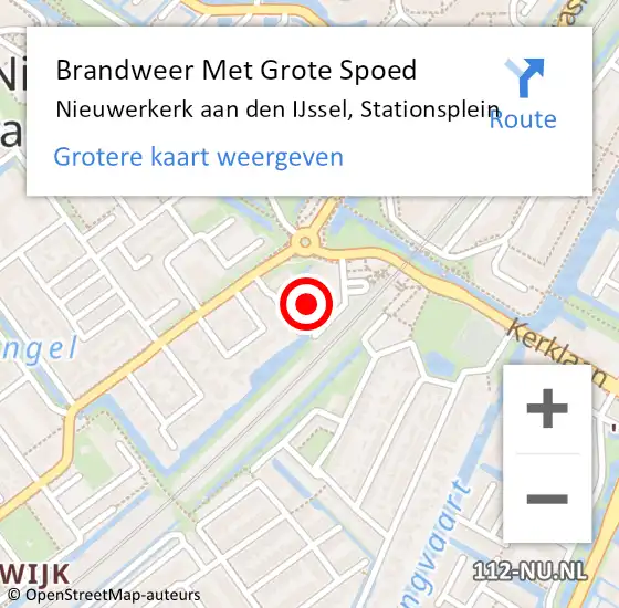 Locatie op kaart van de 112 melding: Brandweer Met Grote Spoed Naar Nieuwerkerk aan den IJssel, Stationsplein op 8 februari 2022 21:24