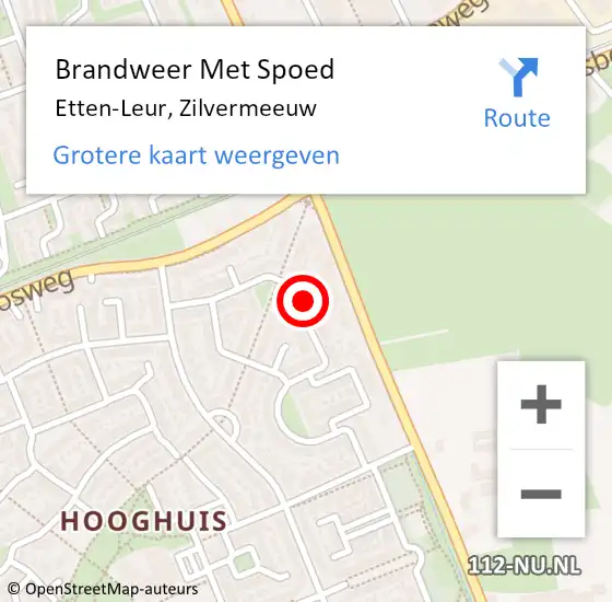 Locatie op kaart van de 112 melding: Brandweer Met Spoed Naar Etten-Leur, Zilvermeeuw op 8 februari 2022 23:53