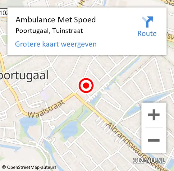 Locatie op kaart van de 112 melding: Ambulance Met Spoed Naar Poortugaal, Tuinstraat op 9 februari 2022 00:55