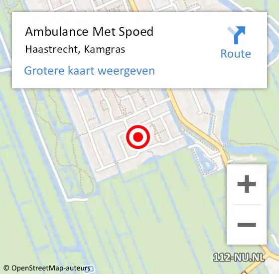 Locatie op kaart van de 112 melding: Ambulance Met Spoed Naar Haastrecht, Kamgras op 9 februari 2022 01:48