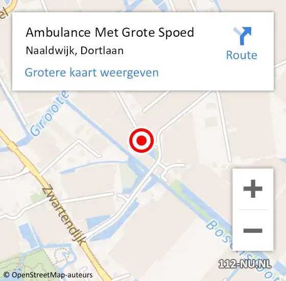 Locatie op kaart van de 112 melding: Ambulance Met Grote Spoed Naar Naaldwijk, Dortlaan op 7 juli 2014 18:16