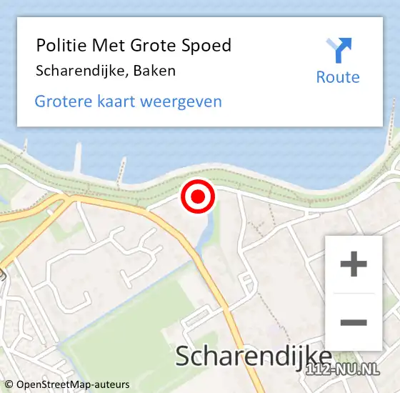 Locatie op kaart van de 112 melding: Politie Met Grote Spoed Naar Scharendijke, Baken op 9 februari 2022 08:15