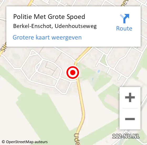 Locatie op kaart van de 112 melding: Politie Met Grote Spoed Naar Berkel-Enschot, Udenhoutseweg op 9 februari 2022 08:52