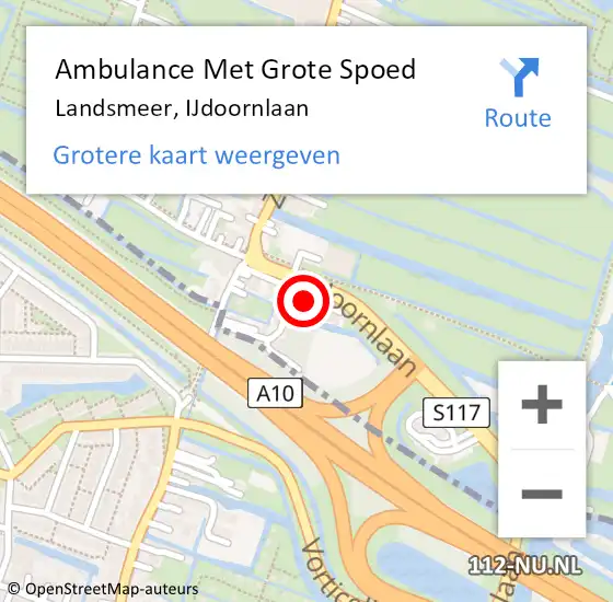 Locatie op kaart van de 112 melding: Ambulance Met Grote Spoed Naar Landsmeer, IJdoornlaan op 9 februari 2022 09:04