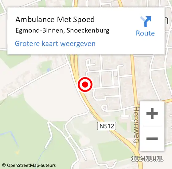 Locatie op kaart van de 112 melding: Ambulance Met Spoed Naar Egmond-Binnen, Snoeckenburg op 9 februari 2022 09:31