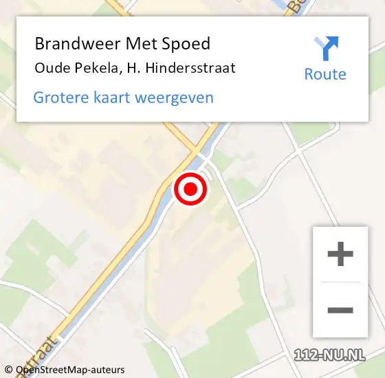 Locatie op kaart van de 112 melding: Brandweer Met Spoed Naar Oude Pekela, H. Hindersstraat op 9 februari 2022 09:55