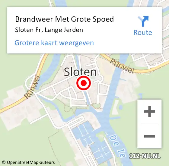 Locatie op kaart van de 112 melding: Brandweer Met Grote Spoed Naar Sloten Fr, Lange Jerden op 7 juli 2014 18:24