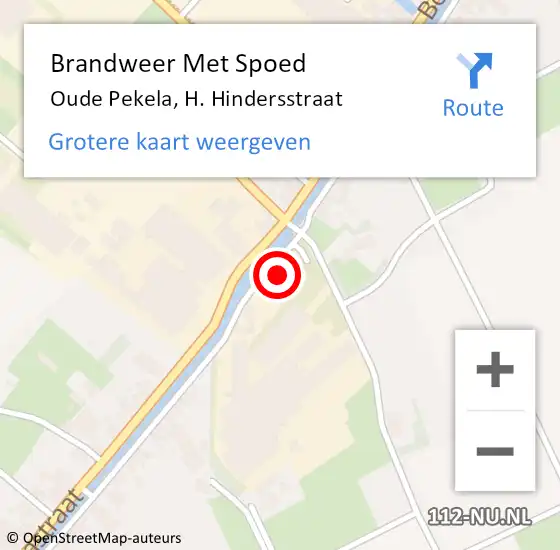 Locatie op kaart van de 112 melding: Brandweer Met Spoed Naar Oude Pekela, H. Hindersstraat op 9 februari 2022 10:24