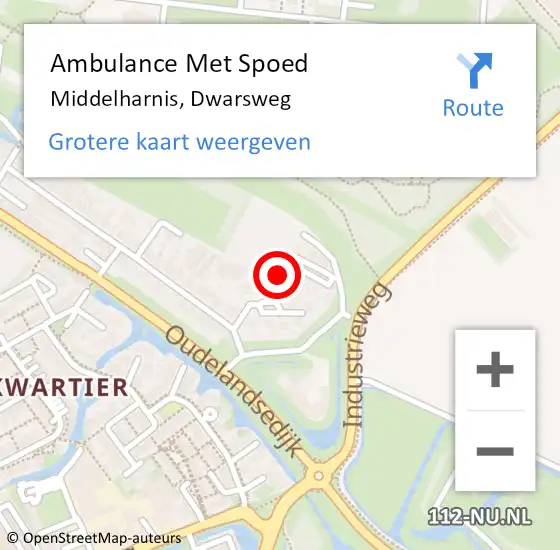 Locatie op kaart van de 112 melding: Ambulance Met Spoed Naar Middelharnis, Dwarsweg op 9 februari 2022 10:25