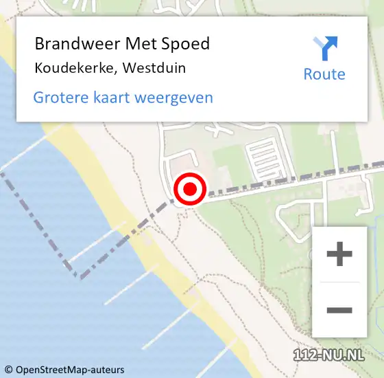 Locatie op kaart van de 112 melding: Brandweer Met Spoed Naar Koudekerke, Westduin op 9 februari 2022 10:33