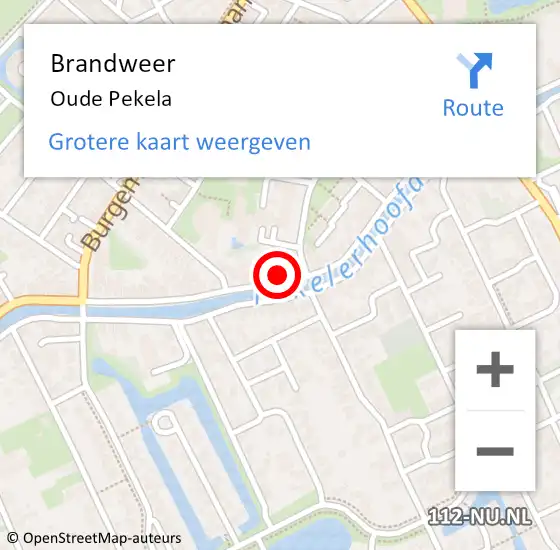 Locatie op kaart van de 112 melding: Brandweer Oude Pekela op 9 februari 2022 11:17