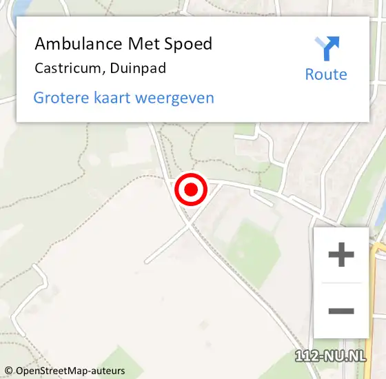 Locatie op kaart van de 112 melding: Ambulance Met Spoed Naar Castricum, Duinpad op 9 februari 2022 11:17