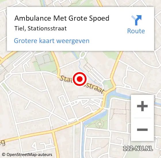 Locatie op kaart van de 112 melding: Ambulance Met Grote Spoed Naar Tiel, Stationsstraat op 9 februari 2022 11:19