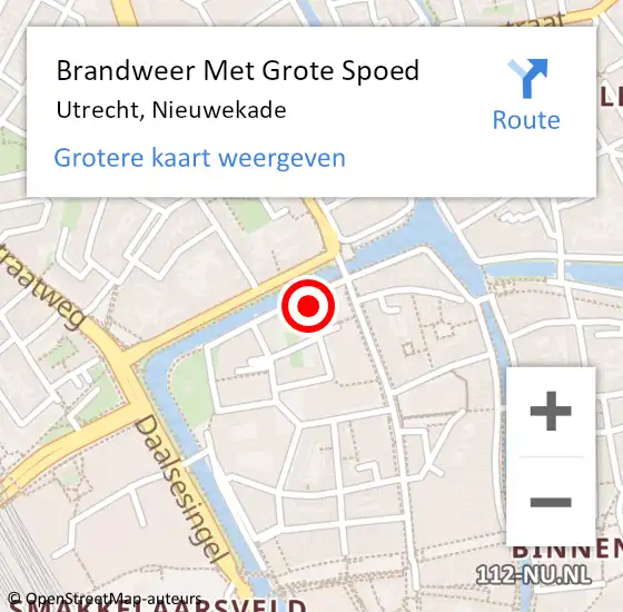Locatie op kaart van de 112 melding: Brandweer Met Grote Spoed Naar Utrecht, Nieuwekade op 9 februari 2022 11:26