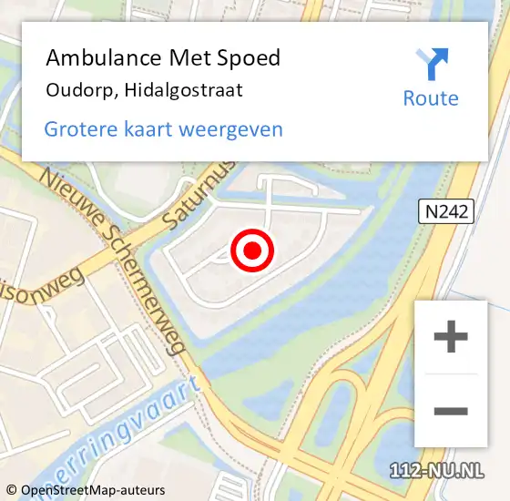 Locatie op kaart van de 112 melding: Ambulance Met Spoed Naar Oudorp, Hidalgostraat op 9 februari 2022 11:35