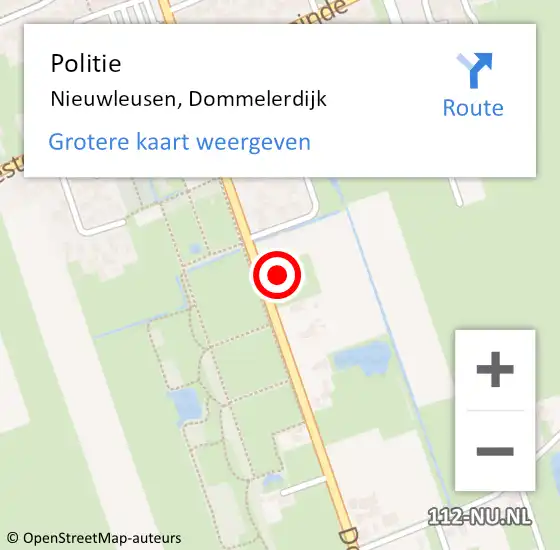 Locatie op kaart van de 112 melding: Politie Nieuwleusen, Dommelerdijk op 9 februari 2022 11:36