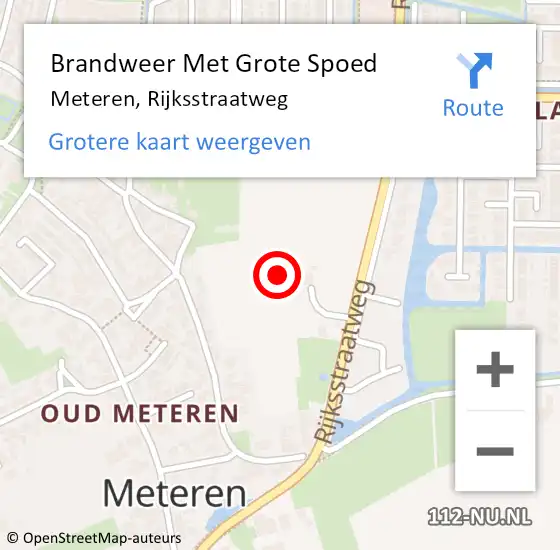 Locatie op kaart van de 112 melding: Brandweer Met Grote Spoed Naar Meteren, Rijksstraatweg op 9 februari 2022 11:42