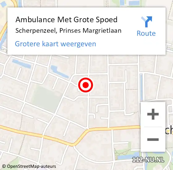 Locatie op kaart van de 112 melding: Ambulance Met Grote Spoed Naar Scherpenzeel, Prinses Margrietlaan op 9 februari 2022 12:06