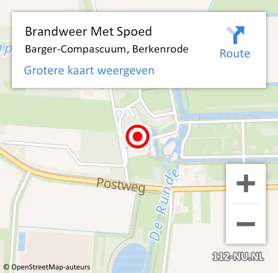 Locatie op kaart van de 112 melding: Brandweer Met Spoed Naar Barger-Compascuum, Berkenrode op 7 oktober 2013 15:33