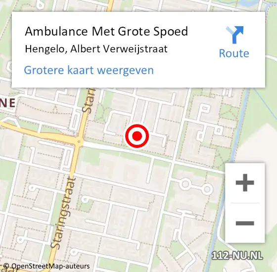 Locatie op kaart van de 112 melding: Ambulance Met Grote Spoed Naar Hengelo, Albert Verweijstraat op 9 februari 2022 13:07