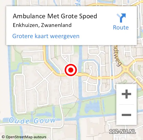 Locatie op kaart van de 112 melding: Ambulance Met Grote Spoed Naar Enkhuizen, Zwanenland op 9 februari 2022 13:16