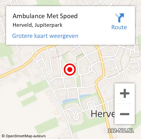 Locatie op kaart van de 112 melding: Ambulance Met Spoed Naar Herveld, Jupiterpark op 9 februari 2022 13:18