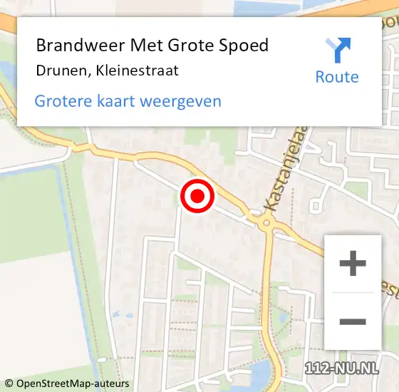 Locatie op kaart van de 112 melding: Brandweer Met Grote Spoed Naar Drunen, Kleinestraat op 9 februari 2022 13:24