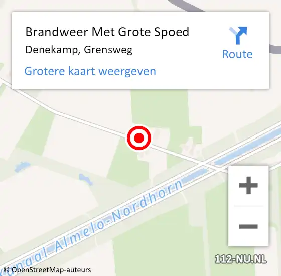 Locatie op kaart van de 112 melding: Brandweer Met Grote Spoed Naar Denekamp, Grensweg op 9 februari 2022 14:26