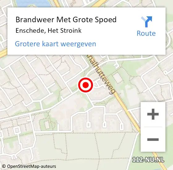 Locatie op kaart van de 112 melding: Brandweer Met Grote Spoed Naar Enschede, Het Stroink op 9 februari 2022 15:05