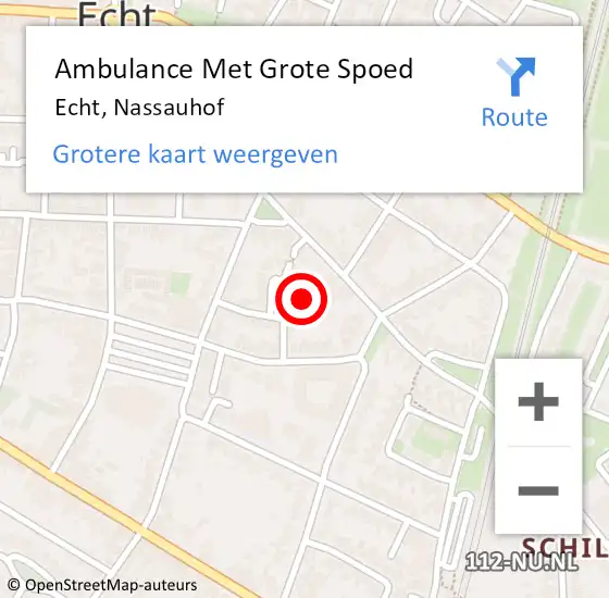 Locatie op kaart van de 112 melding: Ambulance Met Grote Spoed Naar Echt, Nassauhof op 9 februari 2022 15:06