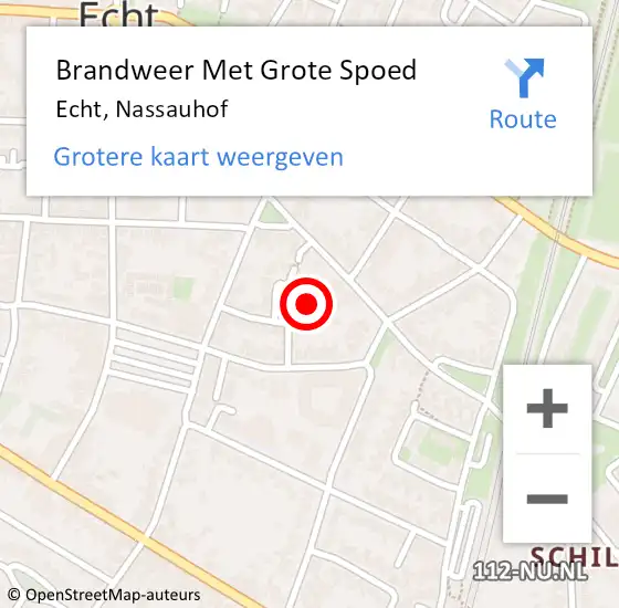 Locatie op kaart van de 112 melding: Brandweer Met Grote Spoed Naar Echt, Nassauhof op 9 februari 2022 15:06