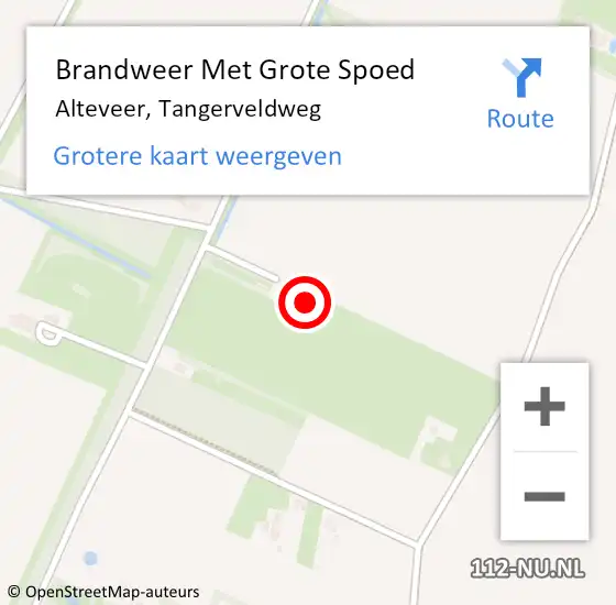 Locatie op kaart van de 112 melding: Brandweer Met Grote Spoed Naar Alteveer, Tangerveldweg op 9 februari 2022 16:03