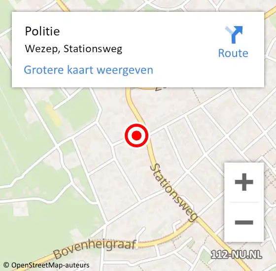 Locatie op kaart van de 112 melding: Politie Wezep, Stationsweg op 9 februari 2022 16:07